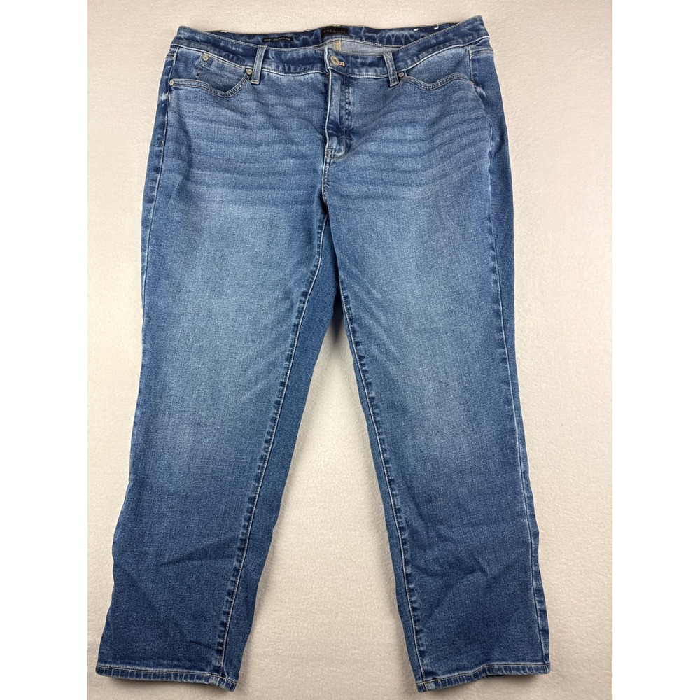 Talbots Slim Ankle Jeans Womens 16WP Blue Medium Wash High Rise Stretch Denim